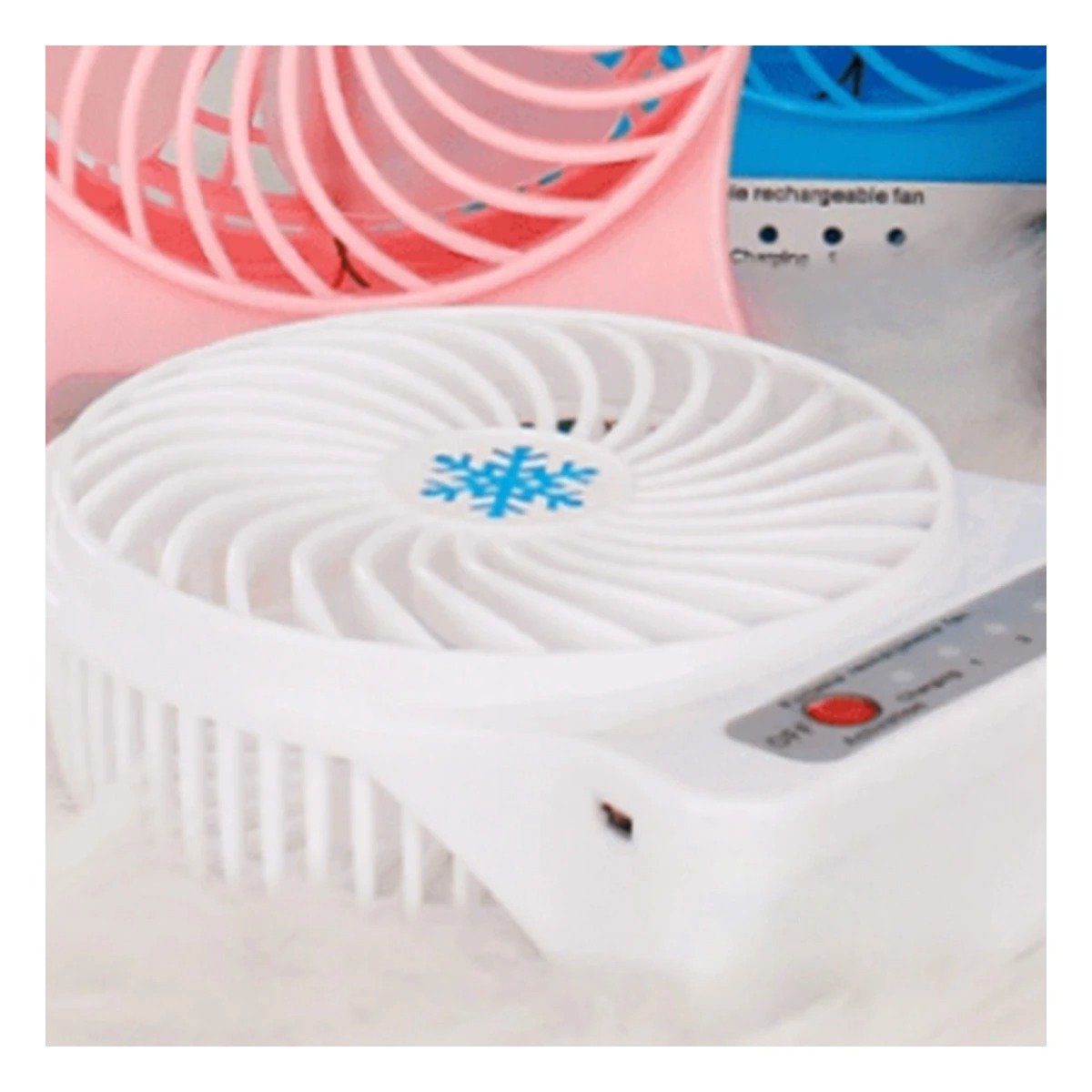 PACK2 AIREADOR MINI PORTATIL RECARGABLE BLANCO LIGERO SILENCIOSO PARA HOGAR - 3