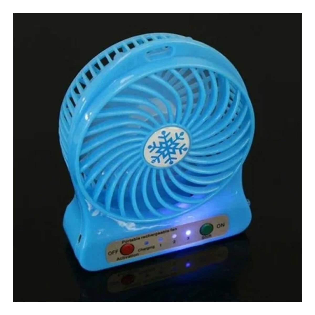 PACK12 AIREADOR MINI PORTATIL RECARGABLE AZUL MODERNO FUNCIONAL CON SOPORTE Y+PAPEL REGALO - 1
