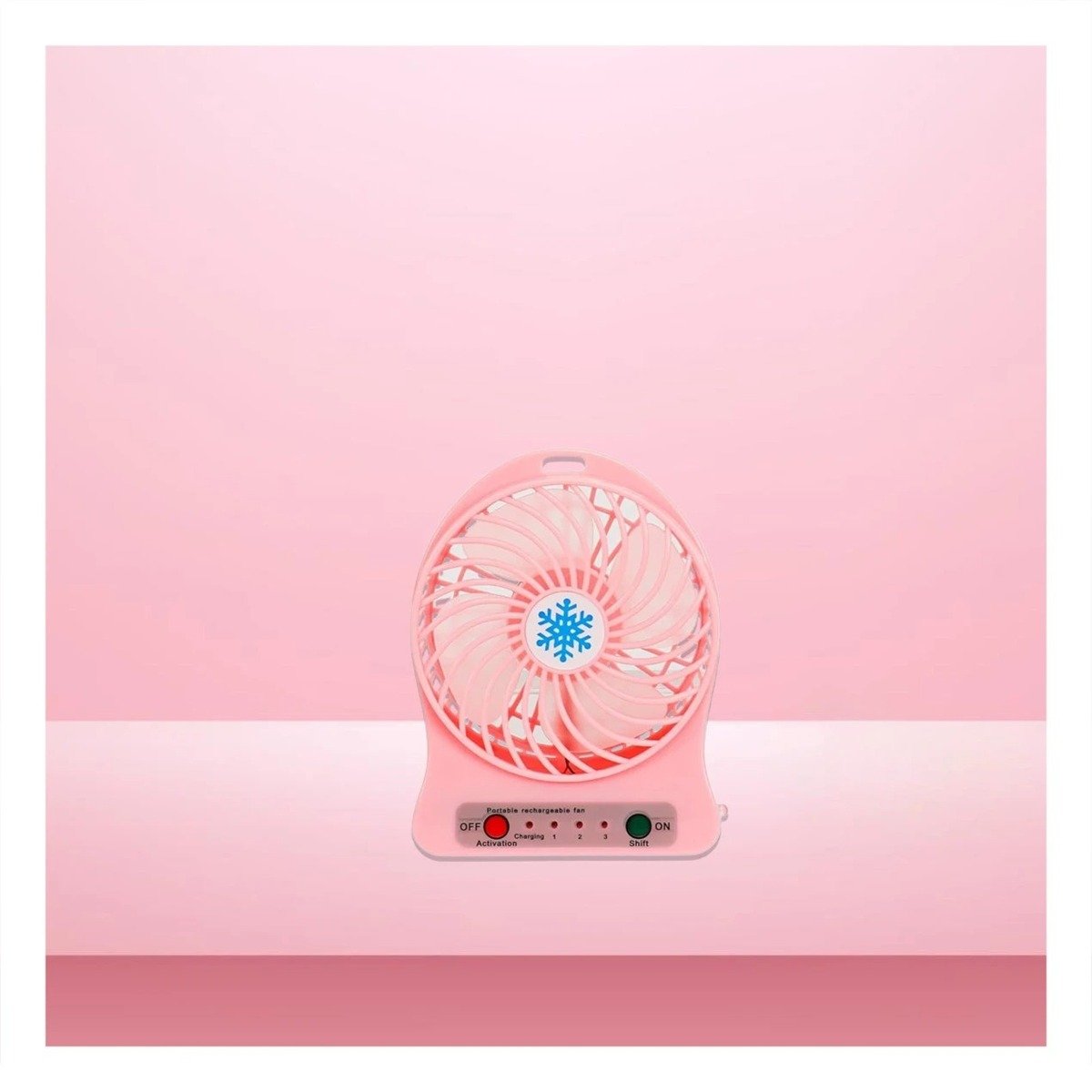 PACK12 ABANICO MINI PORTATIL RECARGABLE ROSADO CON DISENO ERGONOMICO - 2