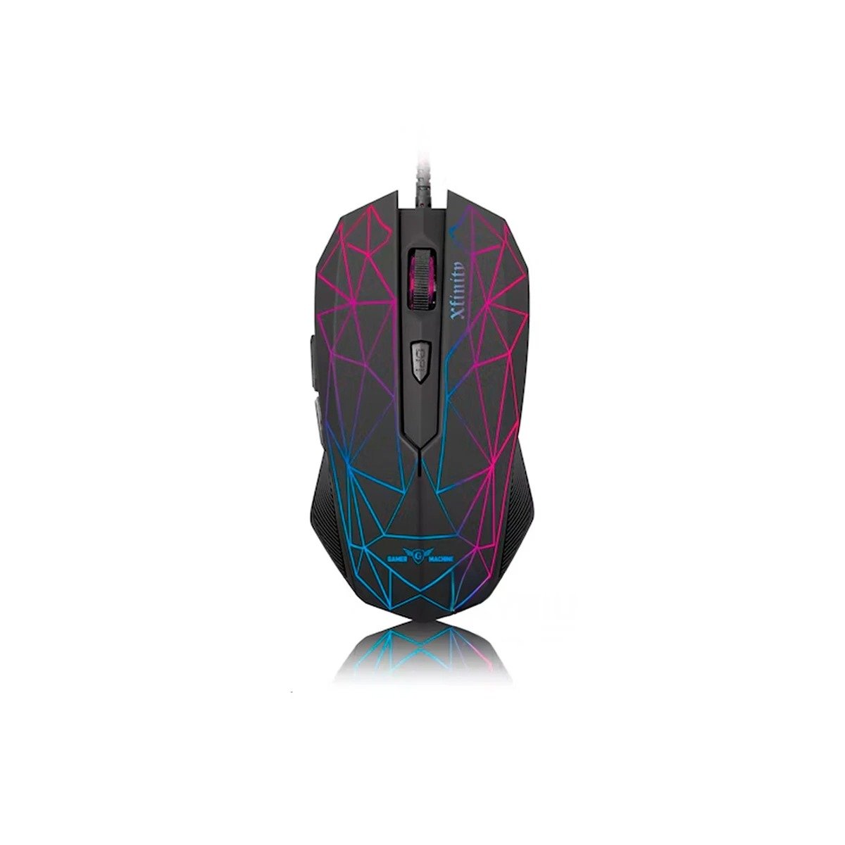 PACK2 RATON GAMER XFINITY NEGRO PARA PC CON DISENO DE GENERACION Y+REGALO STICKER - 2