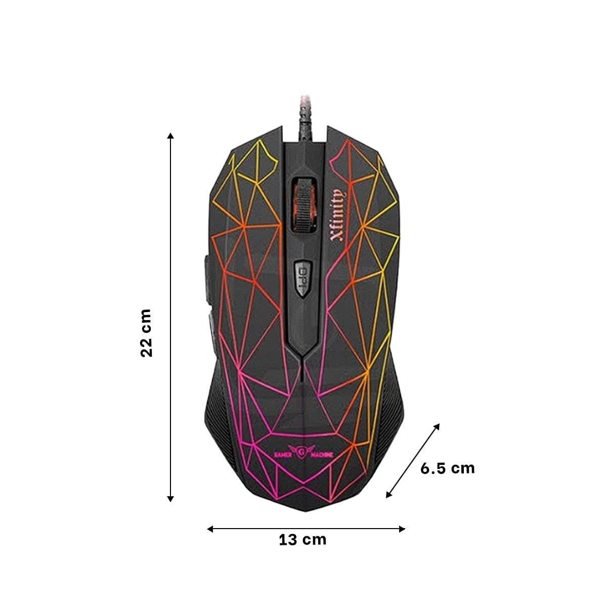 PACK2 RATON GAMER XFINITY NEGRO PARA PC CON DISENO DE GENERACION Y+REGALO STICKER - 4