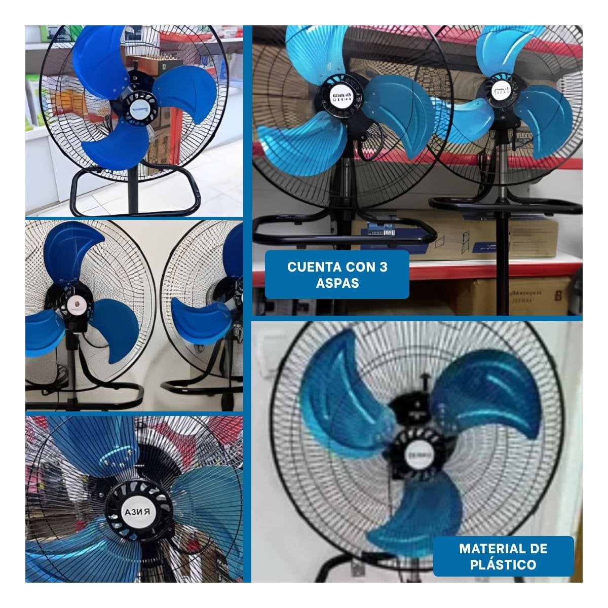 REFRESCADOR ELECTRICO 18PULG NEGRO CON AZUL POTENTE PARA HOGAR Y+LIGAS REGALO - 5