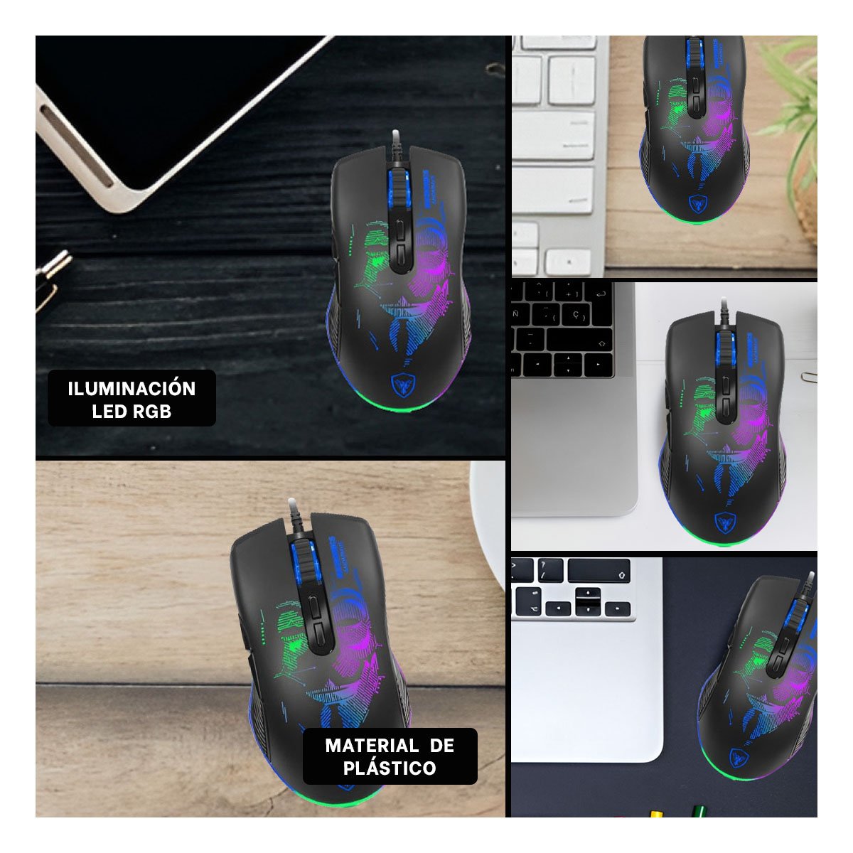 PERIFERICO GAMER ANONIMUS NEGRO PARA JUGADORES CON TECNOLOGIA AVANZADA Y+LIGAS REGALO - 5