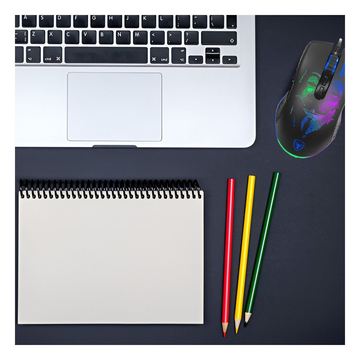 PACK6 MOUSE GAMER ANONIMUS NEGRO PARA ESTUDIANTES CON PRECISION Y GRAN DISENO - 3