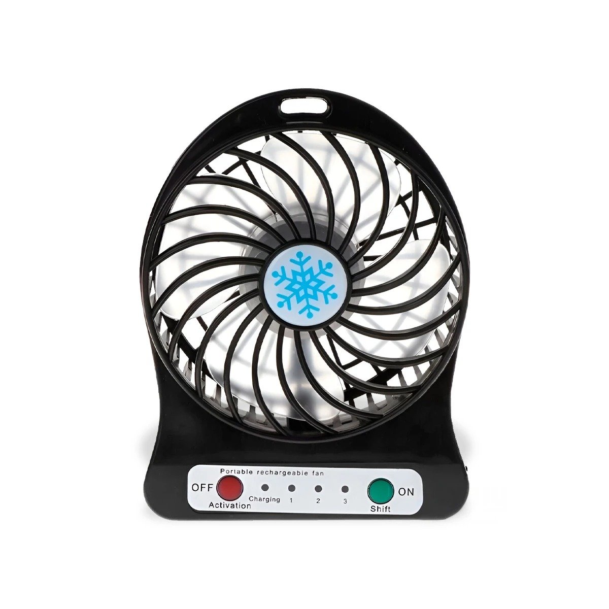PACK4 ABANICO MINI PORTATIL RECARGABLE NEGRO MODERNO ERGONOMICO PARA ESCRITORIO Y+PAPEL REGALO - 3