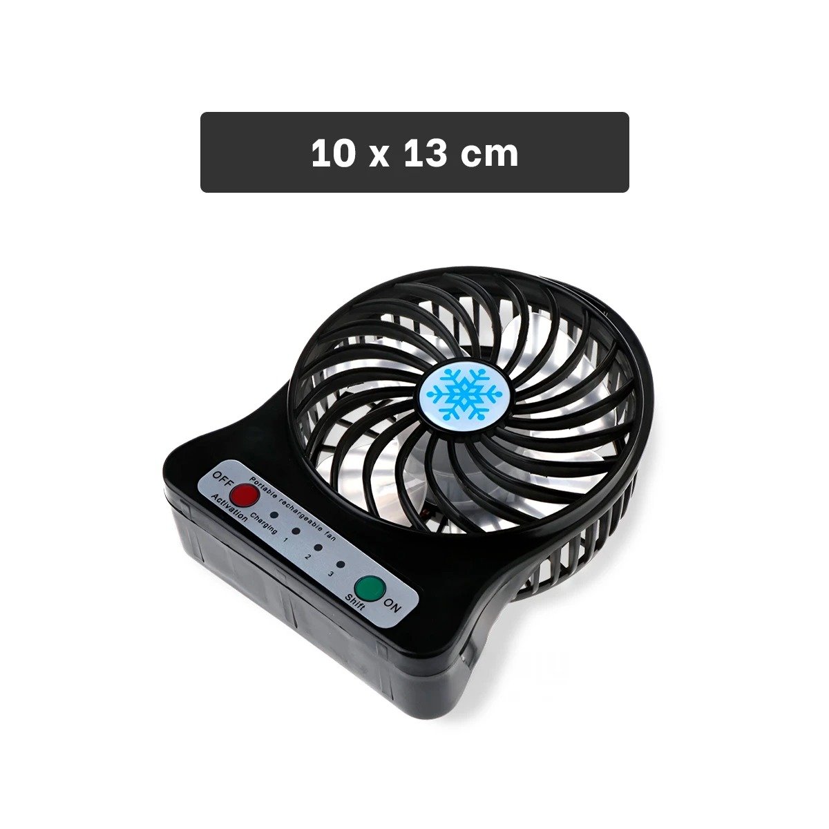 PACK4 ABANICO MINI PORTATIL RECARGABLE NEGRO MODERNO ERGONOMICO PARA ESCRITORIO Y+PAPEL REGALO - 4