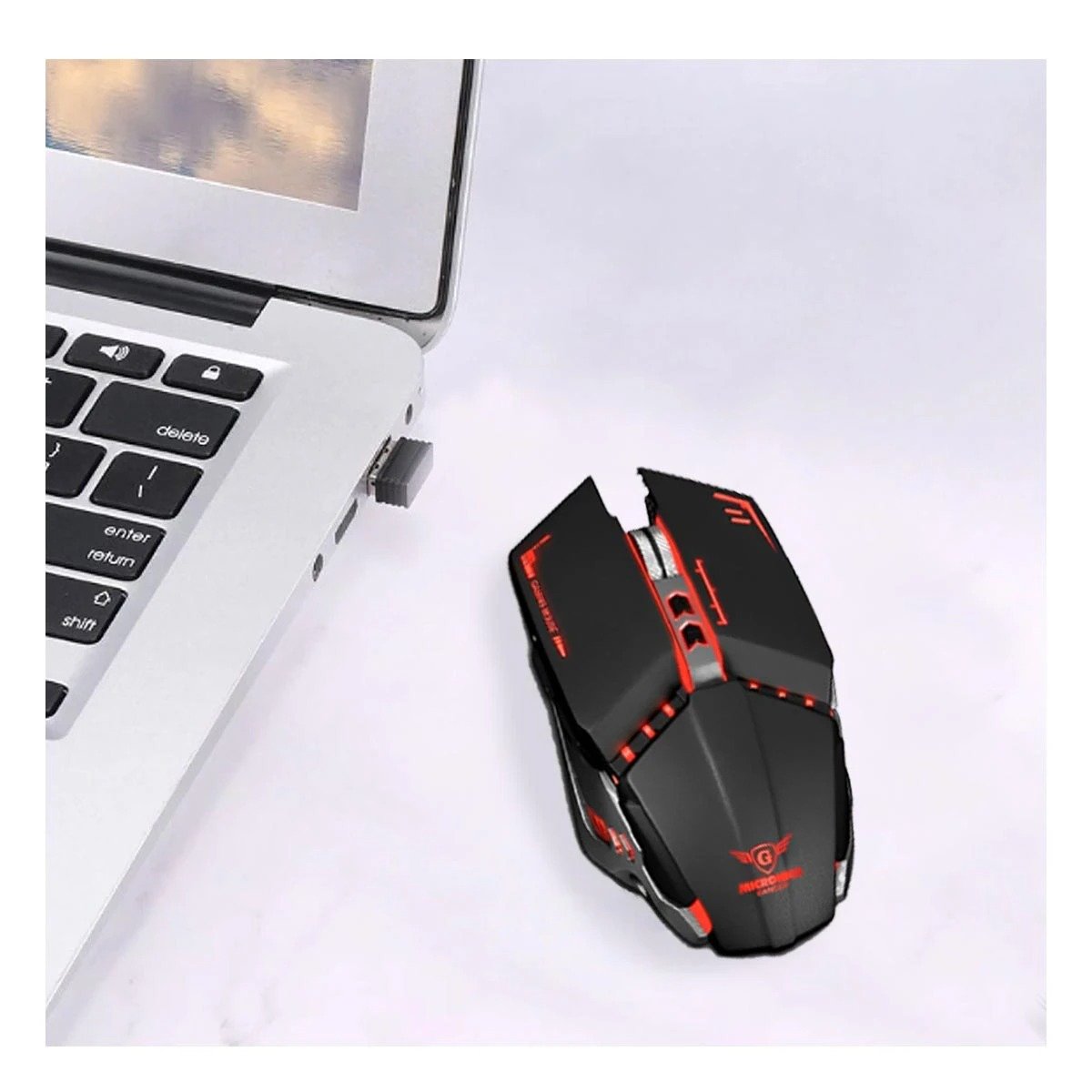 PACK2 MOUSE GAMER RANGERX NEGRO PARA LAPTOP CON SENSOR DE MOVIMIENTO Y+PAPEL REGALO - 2
