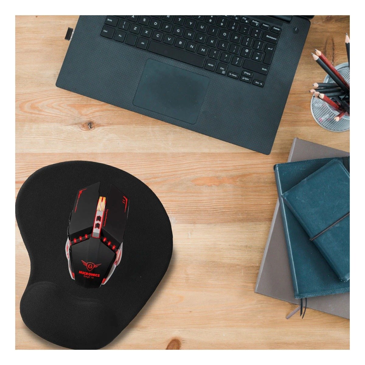 PACK2 MOUSE GAMER RANGERX NEGRO PARA LAPTOP CON SENSOR DE MOVIMIENTO Y+PAPEL REGALO - 5