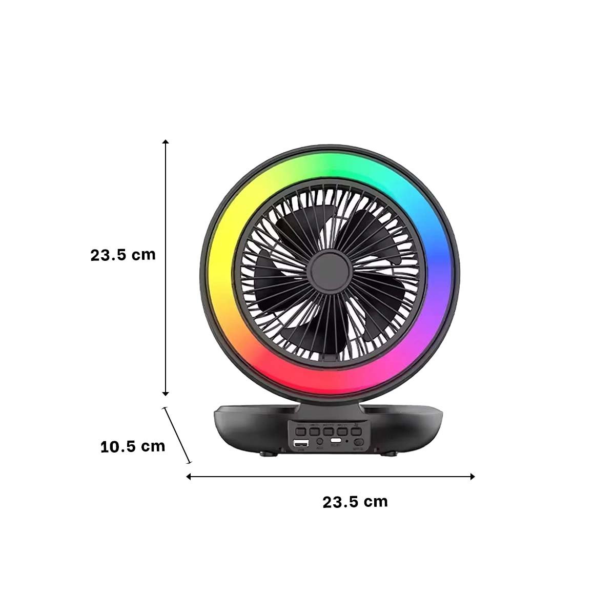 PACK4 PARLANTE CON VENTILADOR INCORPORADO NEGRO POTENTE CON LUZ LED AJUSTABLE Y+PAPEL REGALO - 4