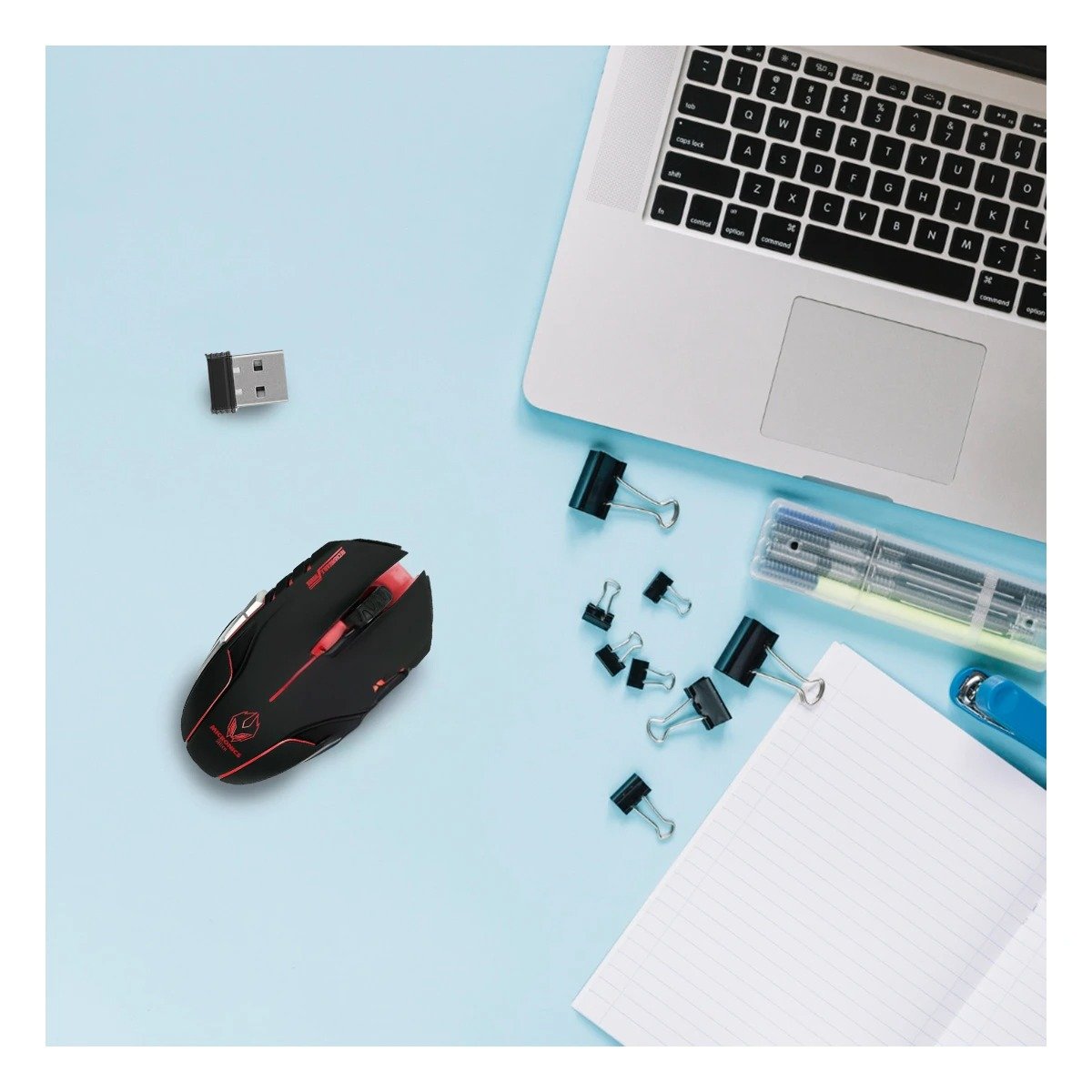 PACK4 ACCESORIO GAMER ALIEN NEGRO PARA SETUP CON ESTETICA MODERNA Y+PAPEL REGALO - 2