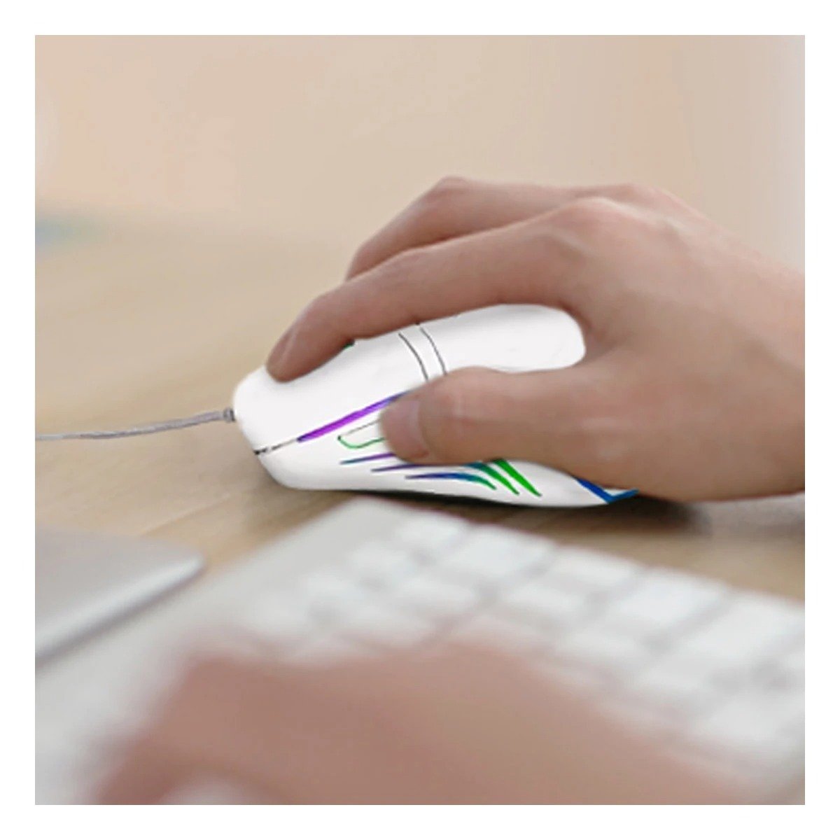 PACK4 ACCESORIO GAMER STINGRAY BLANCO PARA SETUP CON ESTETICA MODERNA Y+PAPEL REGALO - 1