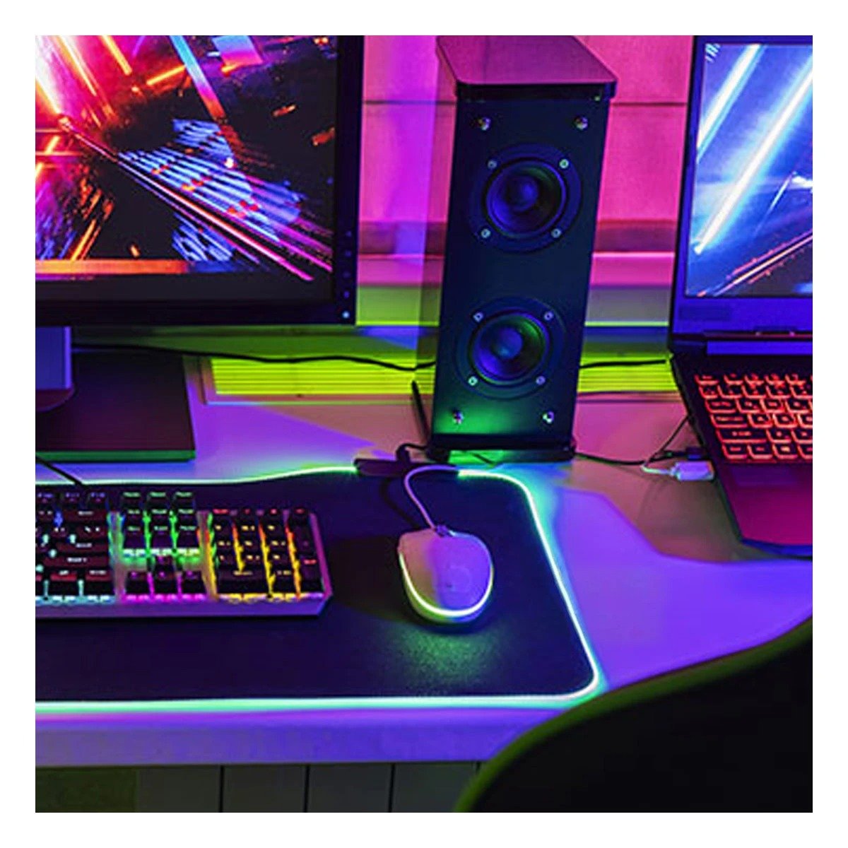 PACK4 ACCESORIO GAMER STINGRAY BLANCO PARA SETUP CON ESTETICA MODERNA Y+PAPEL REGALO - 5