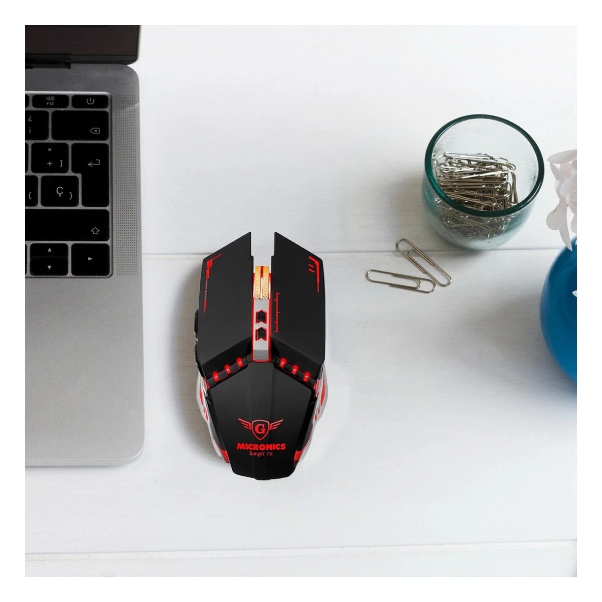 PACK2 RATON GAMER RANGERX NEGRO PARA PC CON DISENO DE GENERACION Y+REGALO STICKER - 3