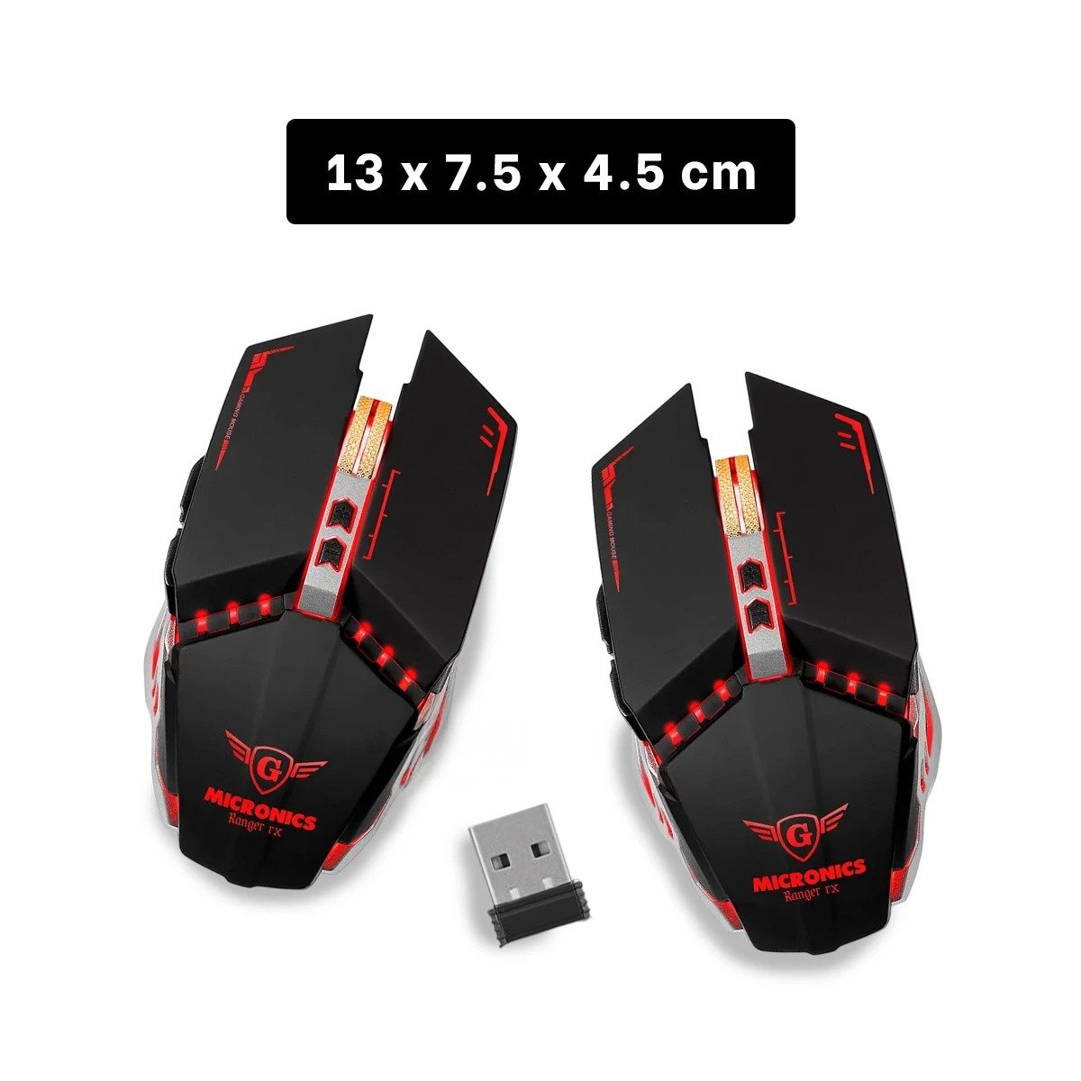 PACK2 RATON GAMER RANGERX NEGRO PARA PC CON DISENO DE GENERACION Y+REGALO STICKER - 4