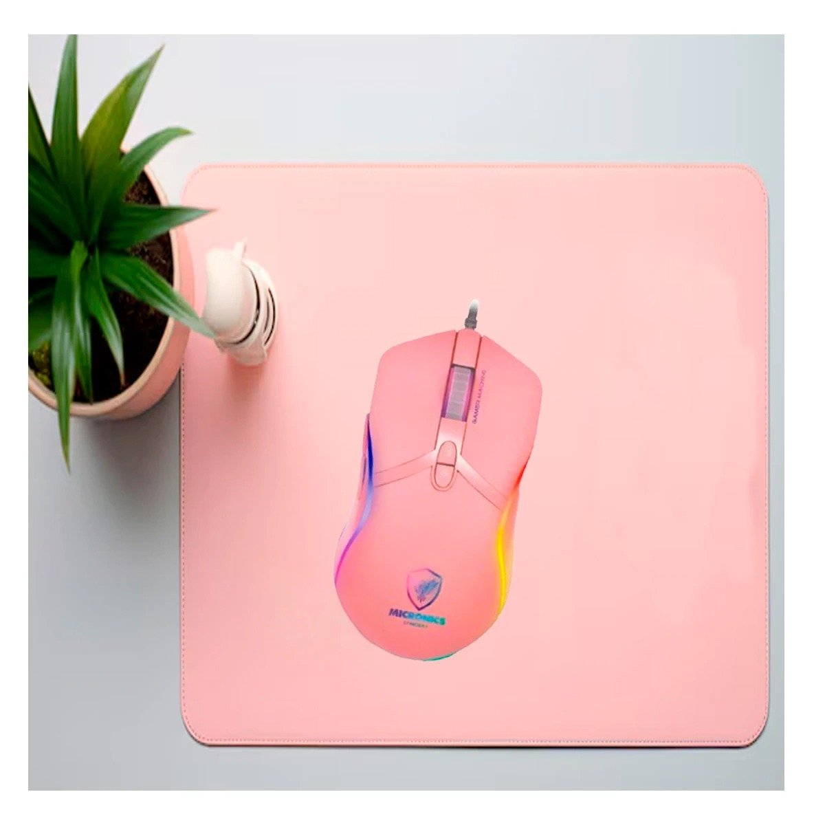 MOUSE GAMER STINGRAY ROSADO PARA OFICINA CON ALTA PRECISION Y+PAPEL REGALO - 5