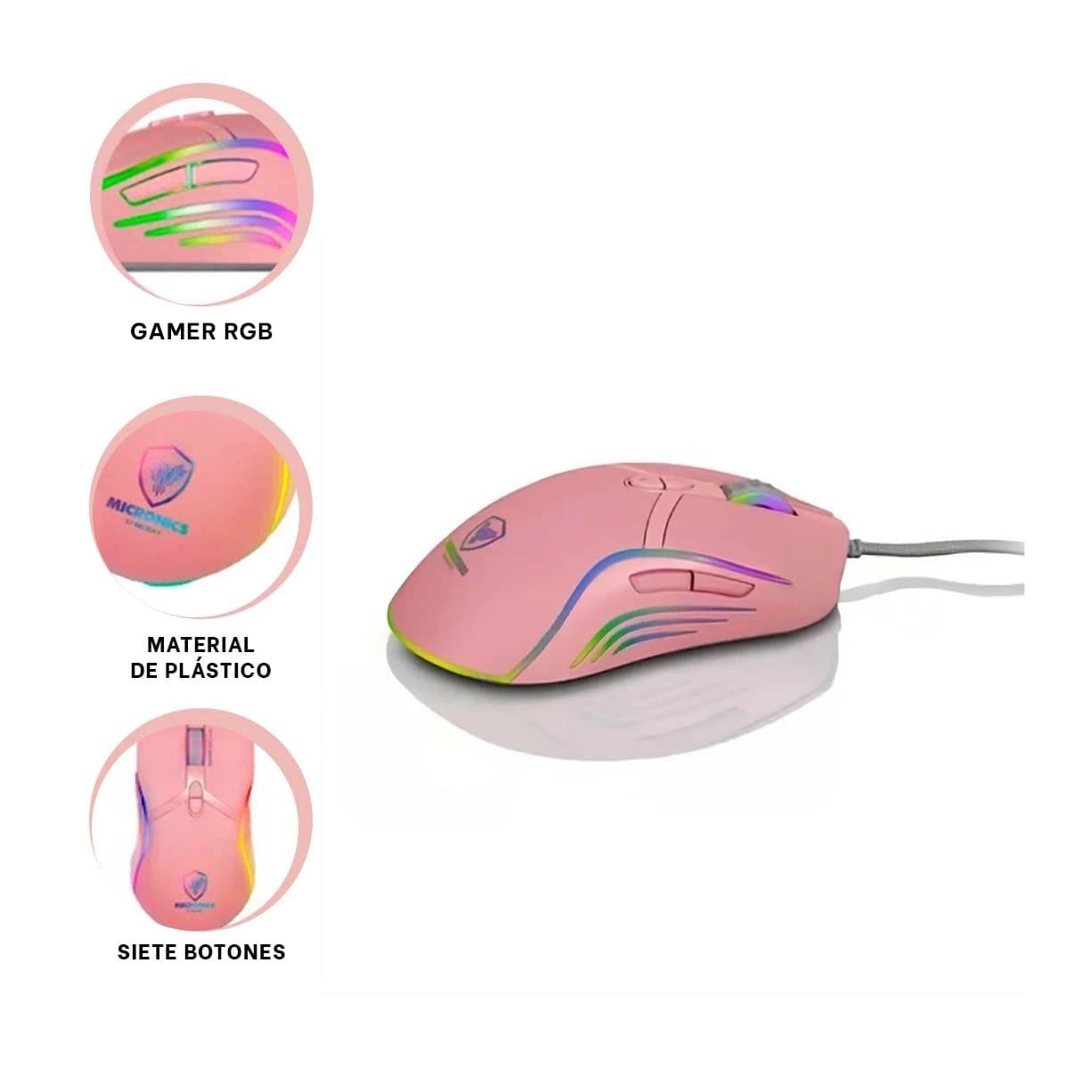 DISPOSITIVO GAMER STINGRAY ROSADO PARA COMPUTO CON ESTILO UNICO - 3