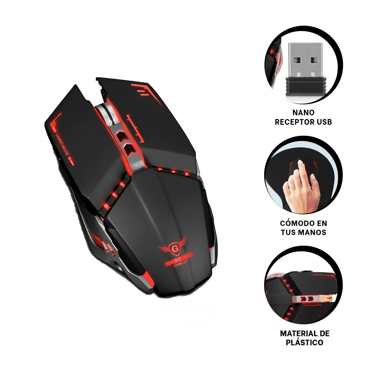 DISPOSITIVO GAMER RANGERX NEGRO PARA COMPUTO CON ESTILO UNICO - 3