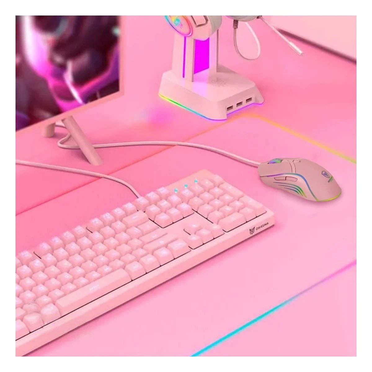 PACK6 MOUSE GAMER STINGRAY ROSADO PARA ESTUDIANTES CON PRECISION - 3