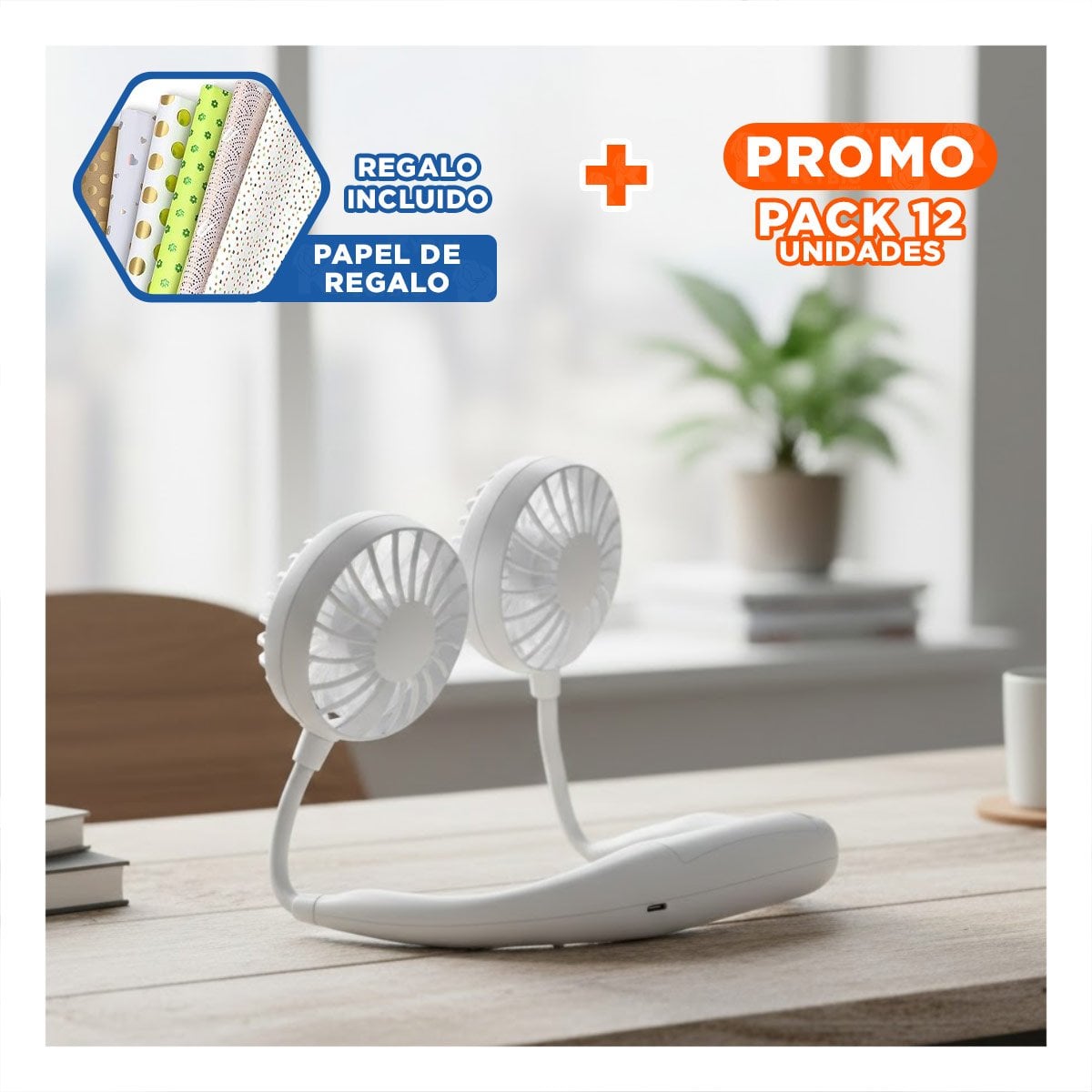 PACK12 ACCESORIO FLEXIBLE RECARGABLE BLANCO PARA CUELLO AJUSTABLE Y+PAPEL REGALO - 1