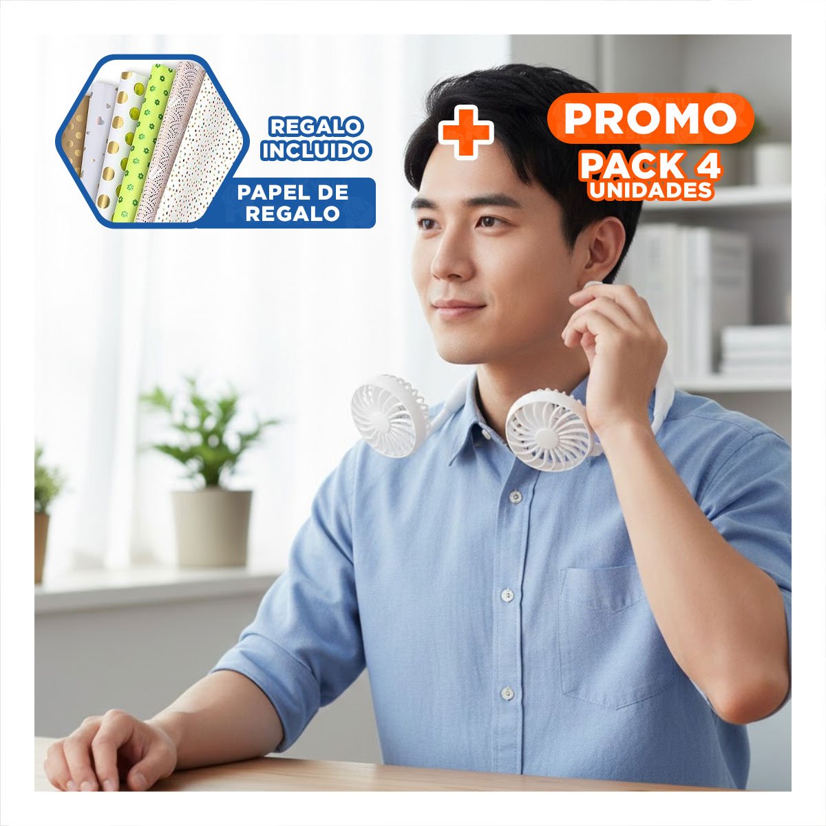 PACK4 MODULO PORTATIL RECARGABLE PARA CUELLO FLEXIBLE BLANCO DIARIO Y+PAPEL REGALO - 1