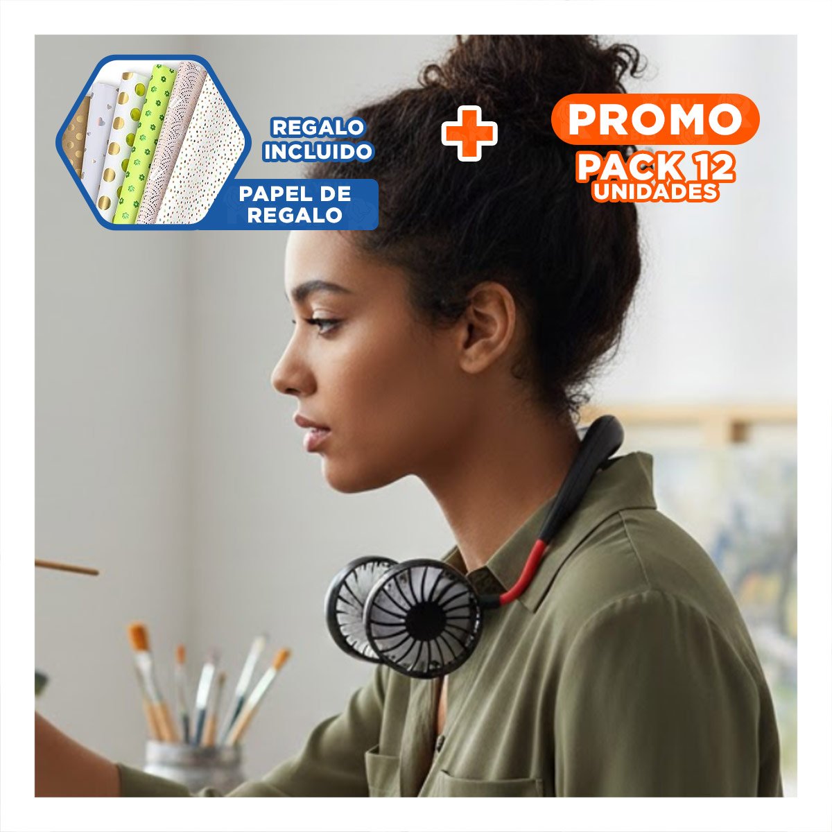 PACK12 ACCESORIO FLEXIBLE RECARGABLE NEGRO PARA CUELLO AJUSTABLE Y+PAPEL REGALO - 1
