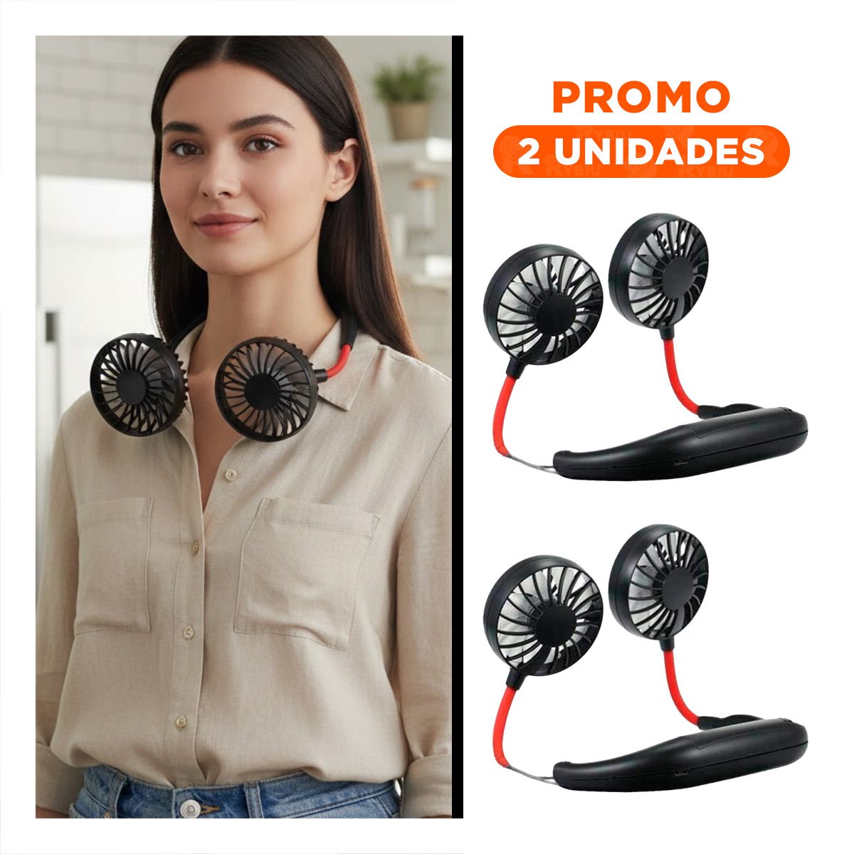 PACK2 APARATO FLEXIBLE RECARGABLE NEGRO PARA CUELLO AJUSTABLE - 1