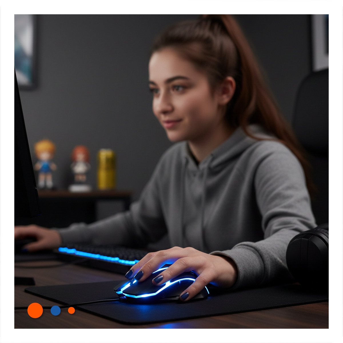 PACK2 MOUSE GAMER LIGKT NEGRO CON BOTONES PROGRAMABLES - 3
