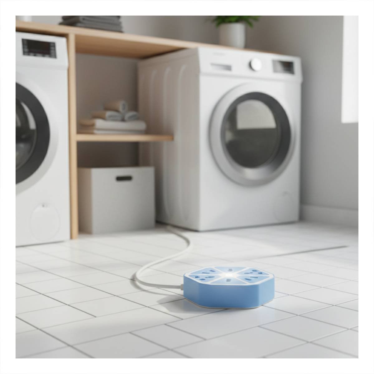 EXTENSION HEXAGONAL 4 PUERTOS 4 USB CELESTE PARA ESTACION DE CARGA EN CASA Y+LIGAS REGALO - 1