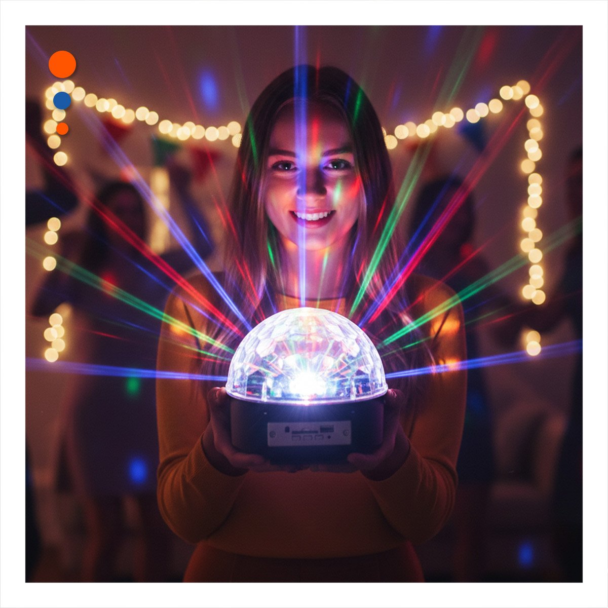 PACK12 DISPOSITIVO DE LUCES LED CON PARLANTE Y CONTROL PARA DECORACION FESTIVA CASA - 5