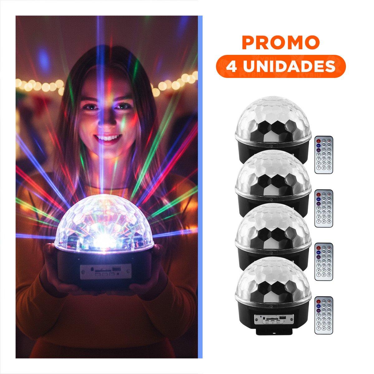 PACK4 EQUIPO DE LUCES LED CON PARLANTE Y CONTROL PARA AMBIENTE LUMINOSO Y+REGALO STICKER - 1