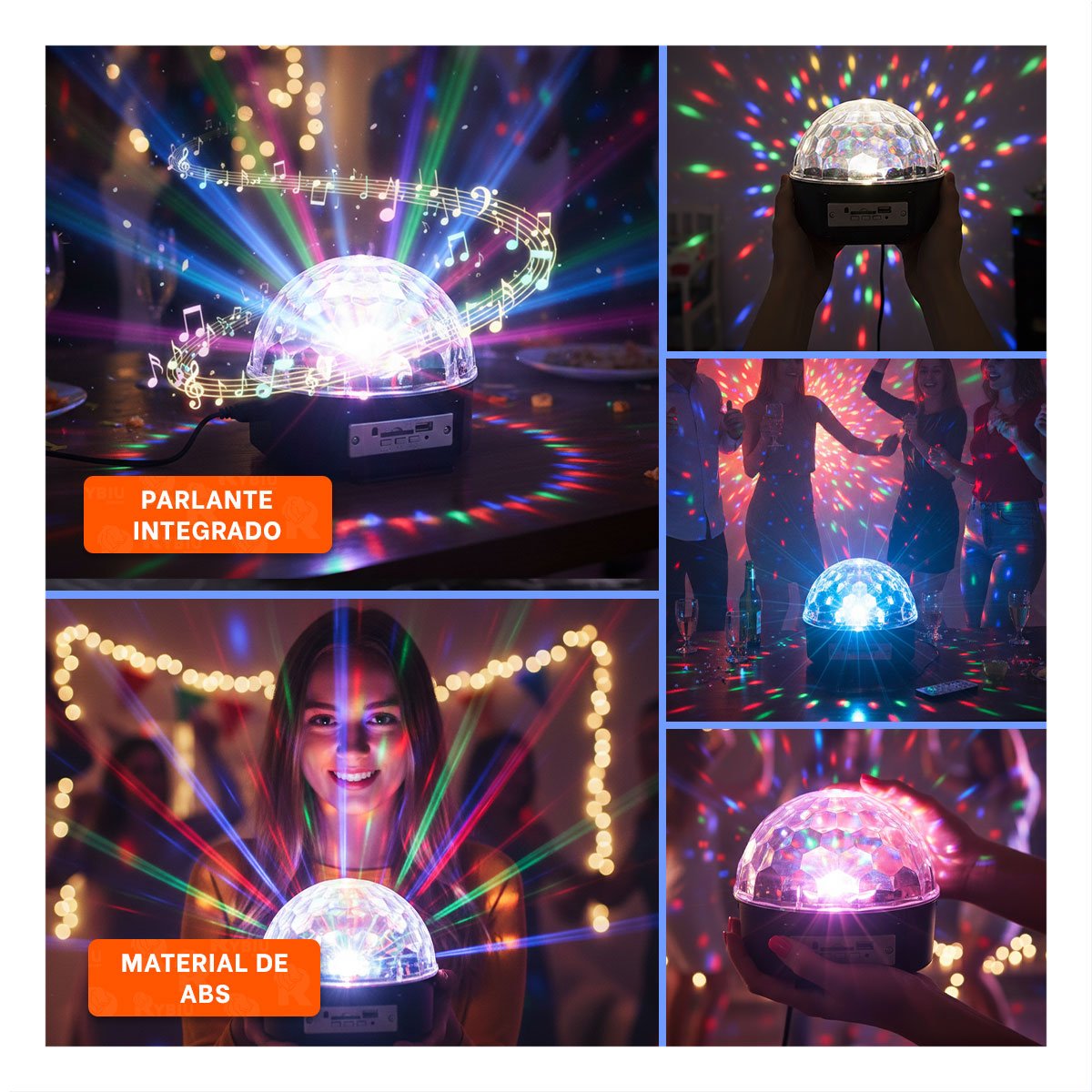 PACK4 EQUIPO DE LUCES LED CON PARLANTE Y CONTROL PARA AMBIENTE LUMINOSO Y+REGALO STICKER - 2