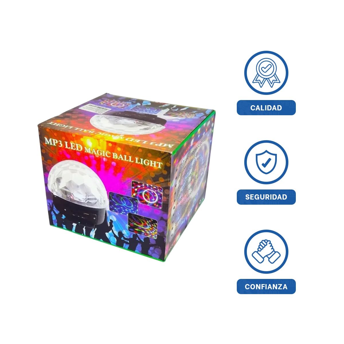PACK6 ILUMINADOR DE LUCES LED CON PARLANTE BLUETOOTH Y CONTROL PARA AMBIENTE Y+REGALO STICKER - 2