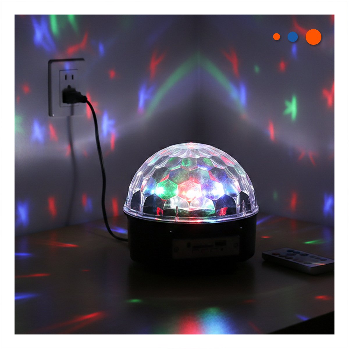 PACK6 ILUMINADOR DE LUCES LED CON PARLANTE BLUETOOTH Y CONTROL PARA AMBIENTE Y+REGALO STICKER - 5