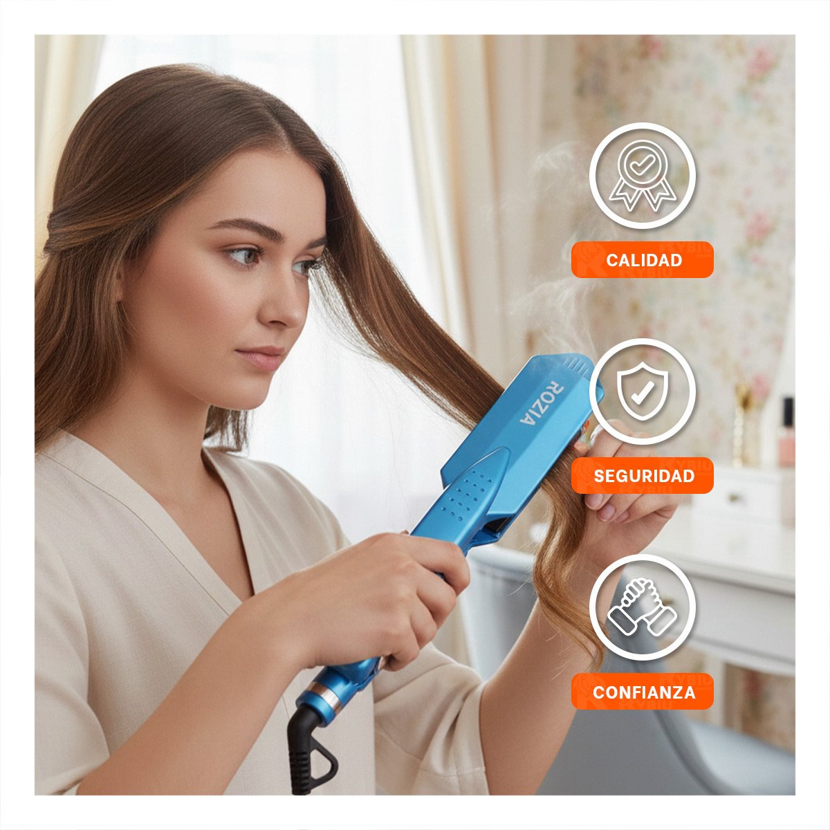 PLANCHA DE CABELLO TURQUEZA CON CALENTAMIENTO RAPIDO PARA ESTILO DIARIO Y+LIGAS REGALO - 2