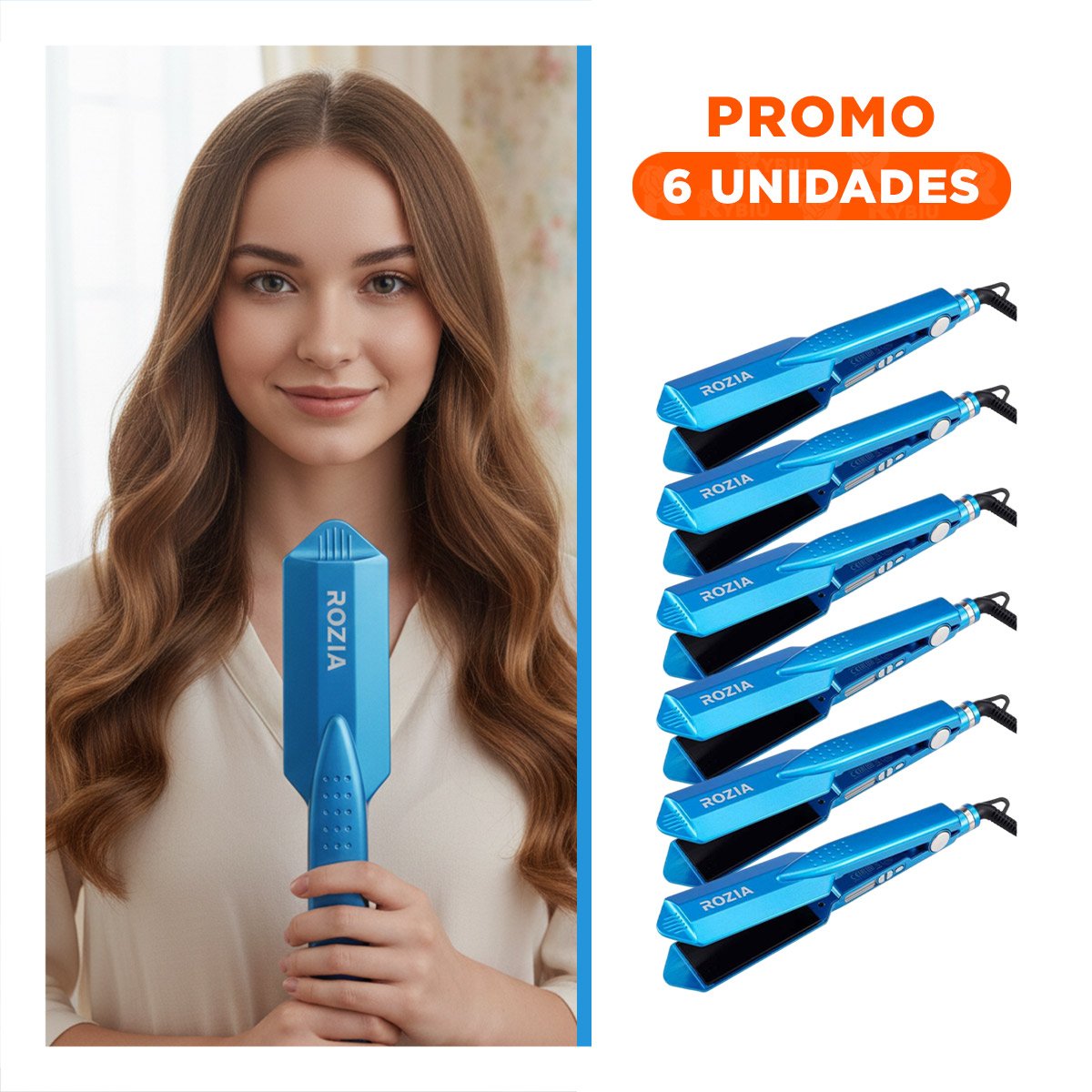 PACK6 ALISADOR DE CABELLO TURQUEZA CON CALENTAMIENTO RAPIDO PARA ESTILO - 1