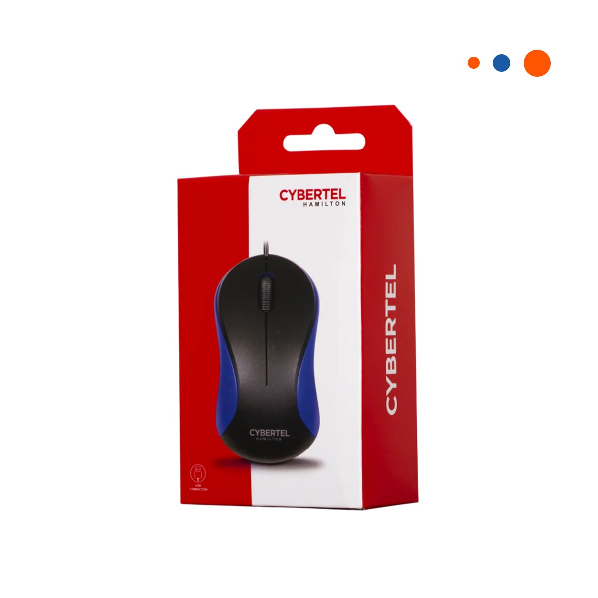 PACK4 RATON CYBERTEL AZUL Y NEGRO PARA PC CON CONTROL SUAVE Y+PAPEL REGALO - 3