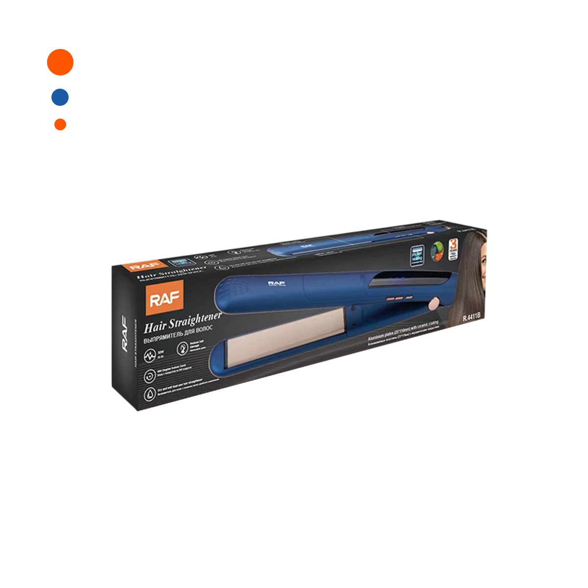 PLANCHA DE CABELLO COLOR AZUL CON TECNOLOGIA DE CALOR PARA ESTILIZAR CABELLO Y+PAPEL REGALO - 1
