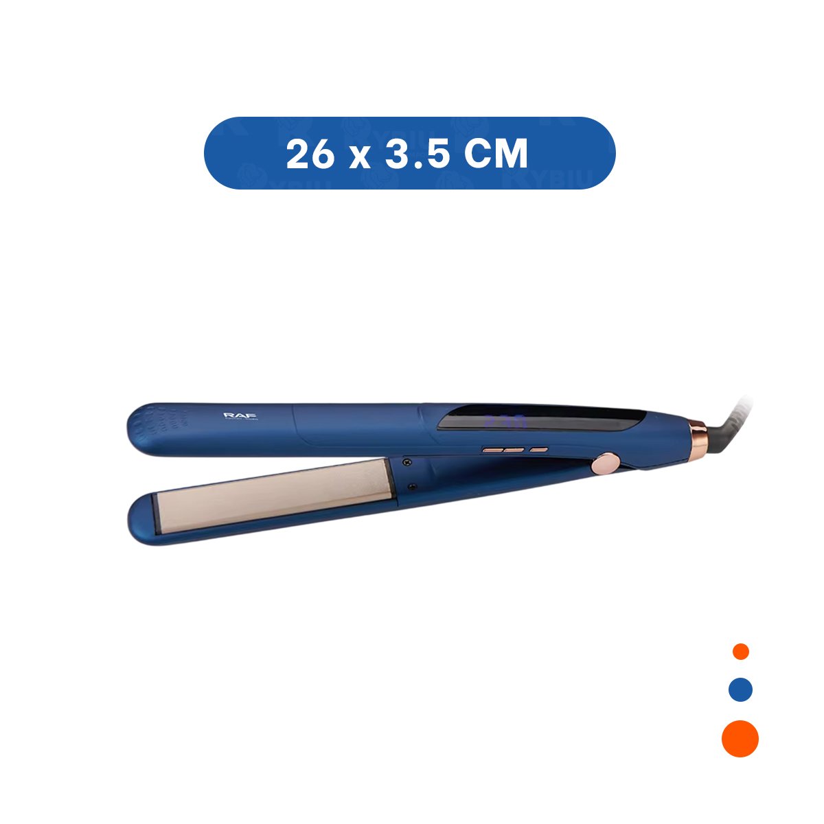ESTILIZADOR DE CABELLO COLOR AZUL CON PLACAS LISAS PARA ALISAR CABELLO EN CASA Y+LIGAS REGALO - 4