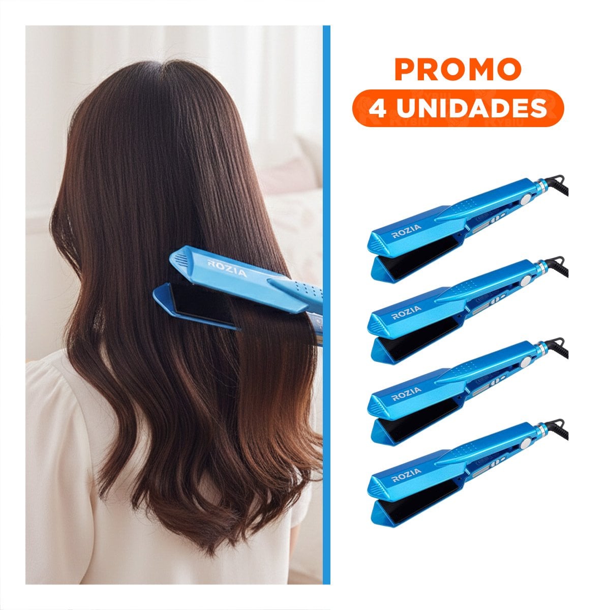 PACK4 MODELADOR DE CABELLO TURQUEZA CON DISENO MODERNO PARA CABELLO LISO Y+REGALO STICKER - 1