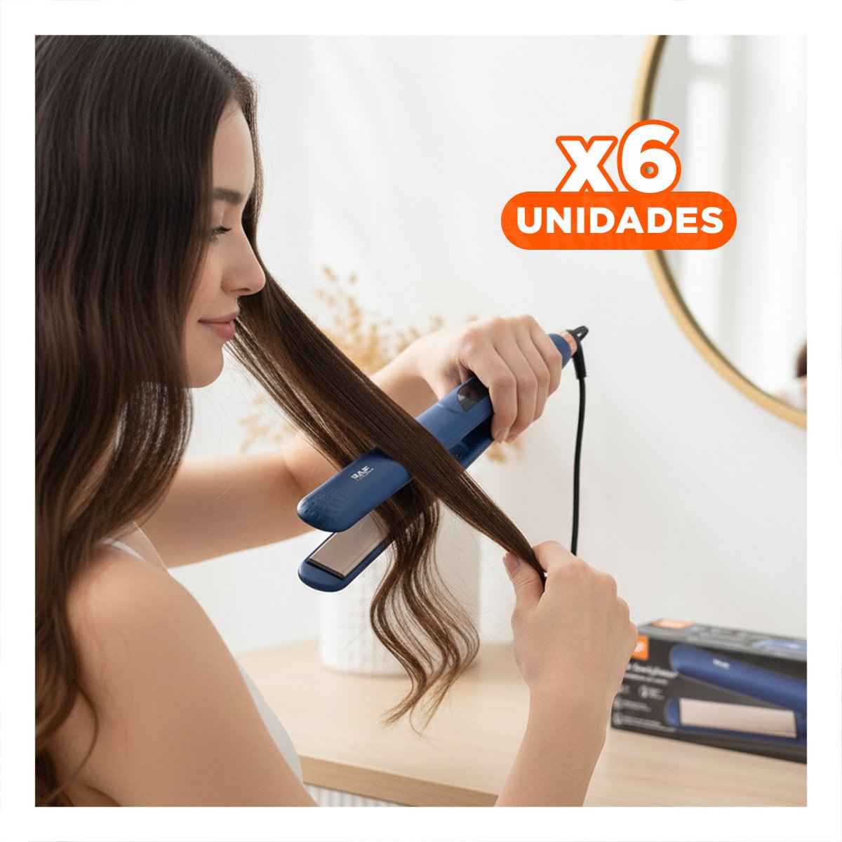PACK6 ESTILIZADOR DE CABELLO COLOR AZUL CON CALENTAMIENTO RAPIDO PARA PEINAR Y+REGALO STICKER - 1