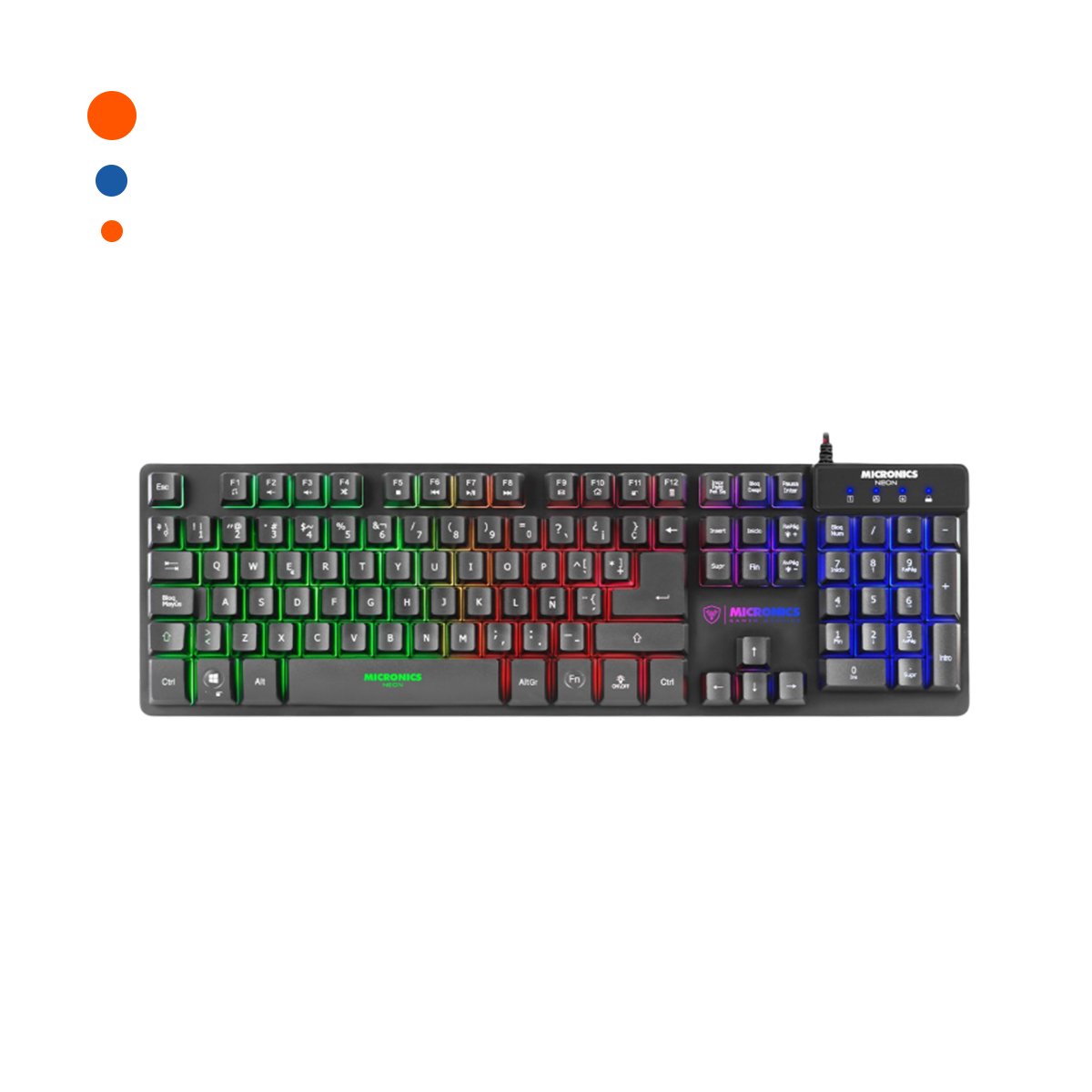 PACK2 PACK GAMER MACHINE 2 NEON NEGRO CON TECLADO ILUMINADO Y MOUSE OPTICO Y+REGALO STICKER - 2