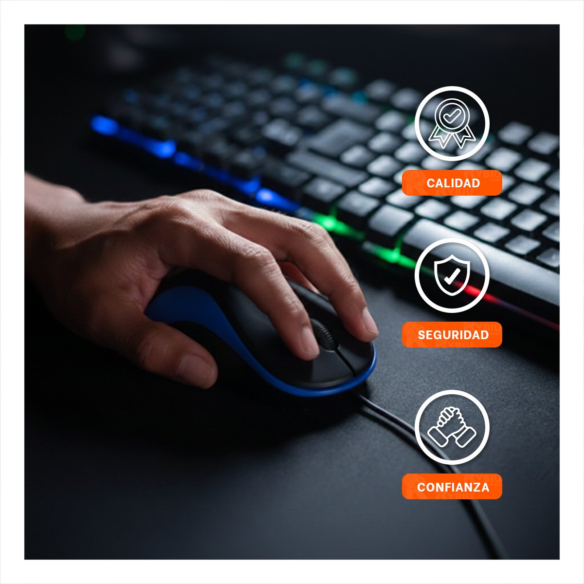 PACK4 MOUSE CYBERTEL AZUL Y NEGRO USB CON DISENO DEPORTIVO - 3