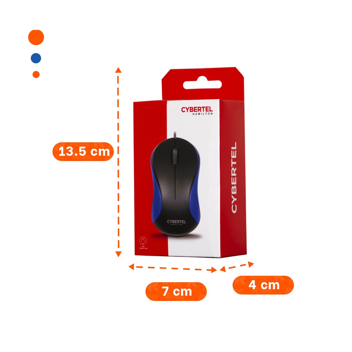 PACK4 MOUSE CYBERTEL AZUL Y NEGRO USB CON DISENO DEPORTIVO - 4
