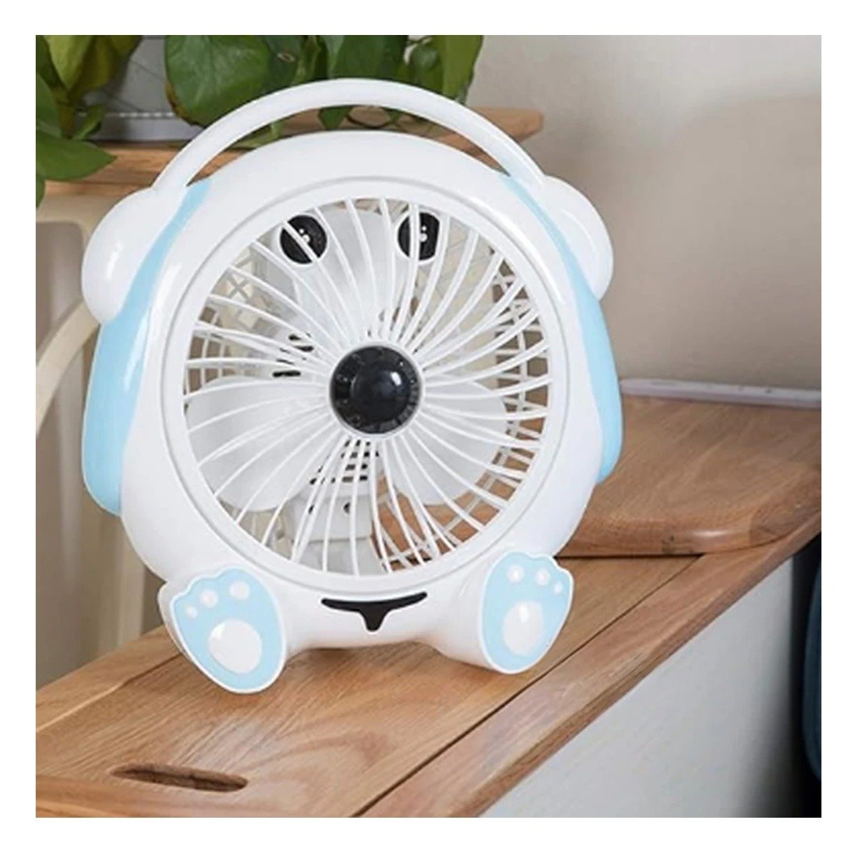 PACK6 VENTILACION RECARGABLE BLANCO CON CELESTE DE MESA PERRITO ESTABLE Y+REGALO STICKER - 3