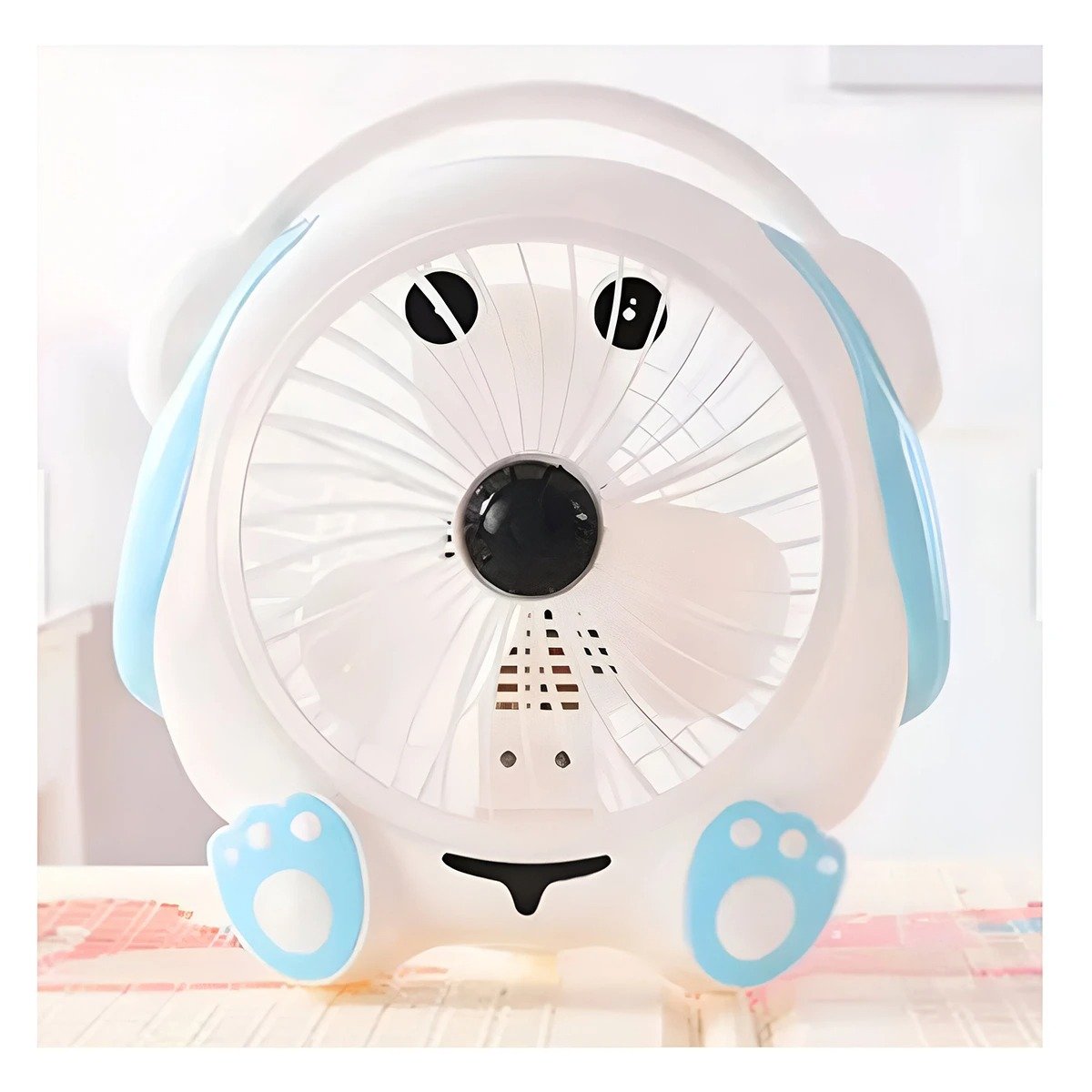PACK6 VENTILACION RECARGABLE BLANCO CON CELESTE DE MESA PERRITO ESTABLE Y+REGALO STICKER - 5