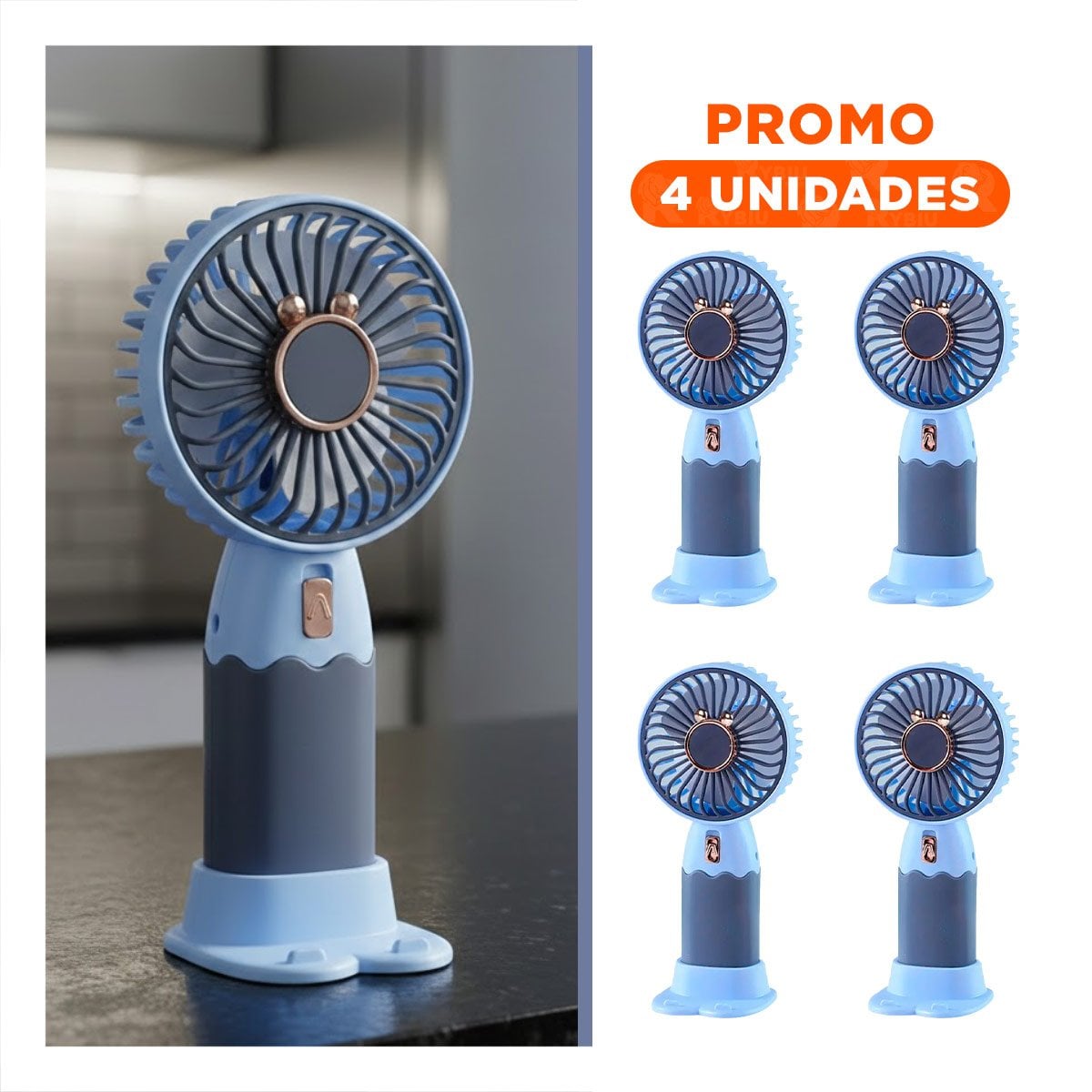 PACK4 CIRCULADOR CON OREJITAS SOLAR RECARGABLE PORTATIL ACTUAL ESTABLE Y+REGALO STICKER - 1