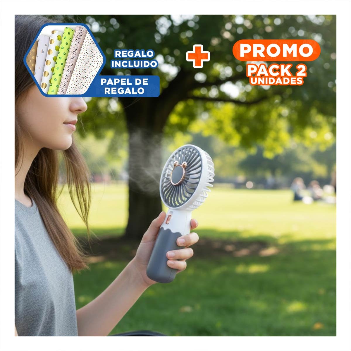 PACK2 REFRIGERADOR RECARGABLE CON OREJITAS PORTATIL DURADERO MODERNO Y+PAPEL REGALO - 1