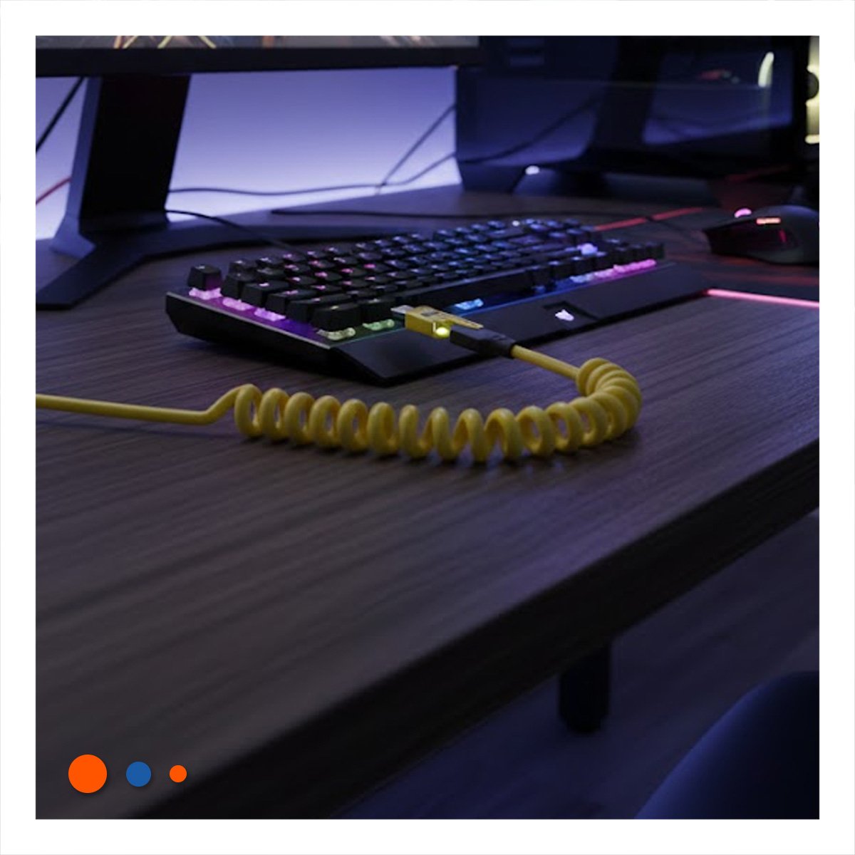 CORDON RESORTE 4 EN 1 USB C DE 1,5M AMARILLO CABLE PARA MOVIL EN CASA Y+REGALO STICKER - 2