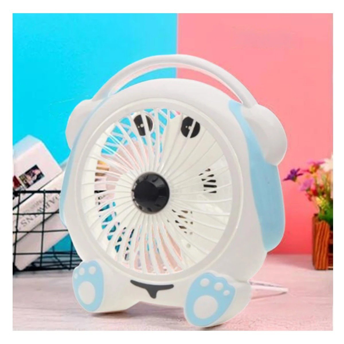 PACK2 SOPLADOR PORTATIL BLANCO DE MESA PERRITO CON CELESTE ESTABLE Y PRACTICO - 3