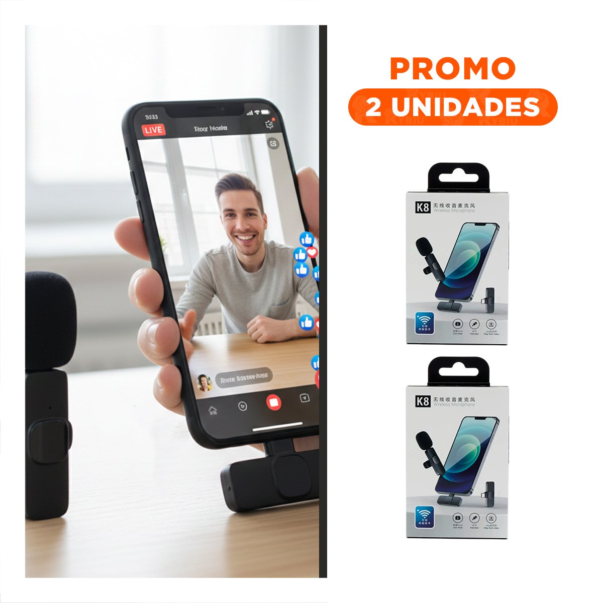 PACK2 TRANSMISOR INALAMBRICO SOLAPERO NEGRO PORTATIL PARA CLASES ONLINE - 1